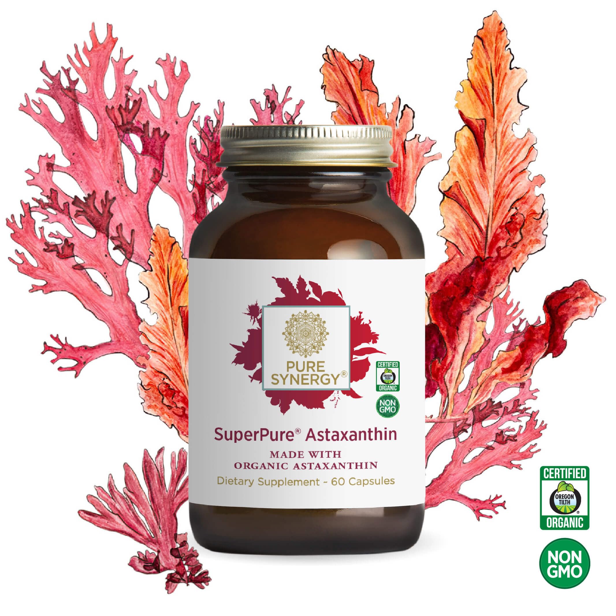 Astaxanthin capsule dispensing action showing easy daily use.