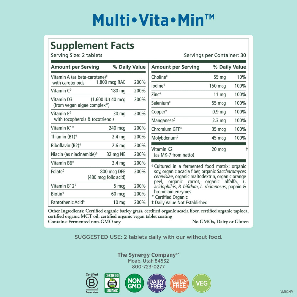 Close-up of Pure Synergy tablets for core nutrients