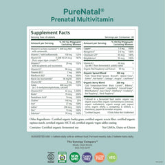 Close-up of Pure Synergy Purenatal tablets highlighting gentle iron and folate