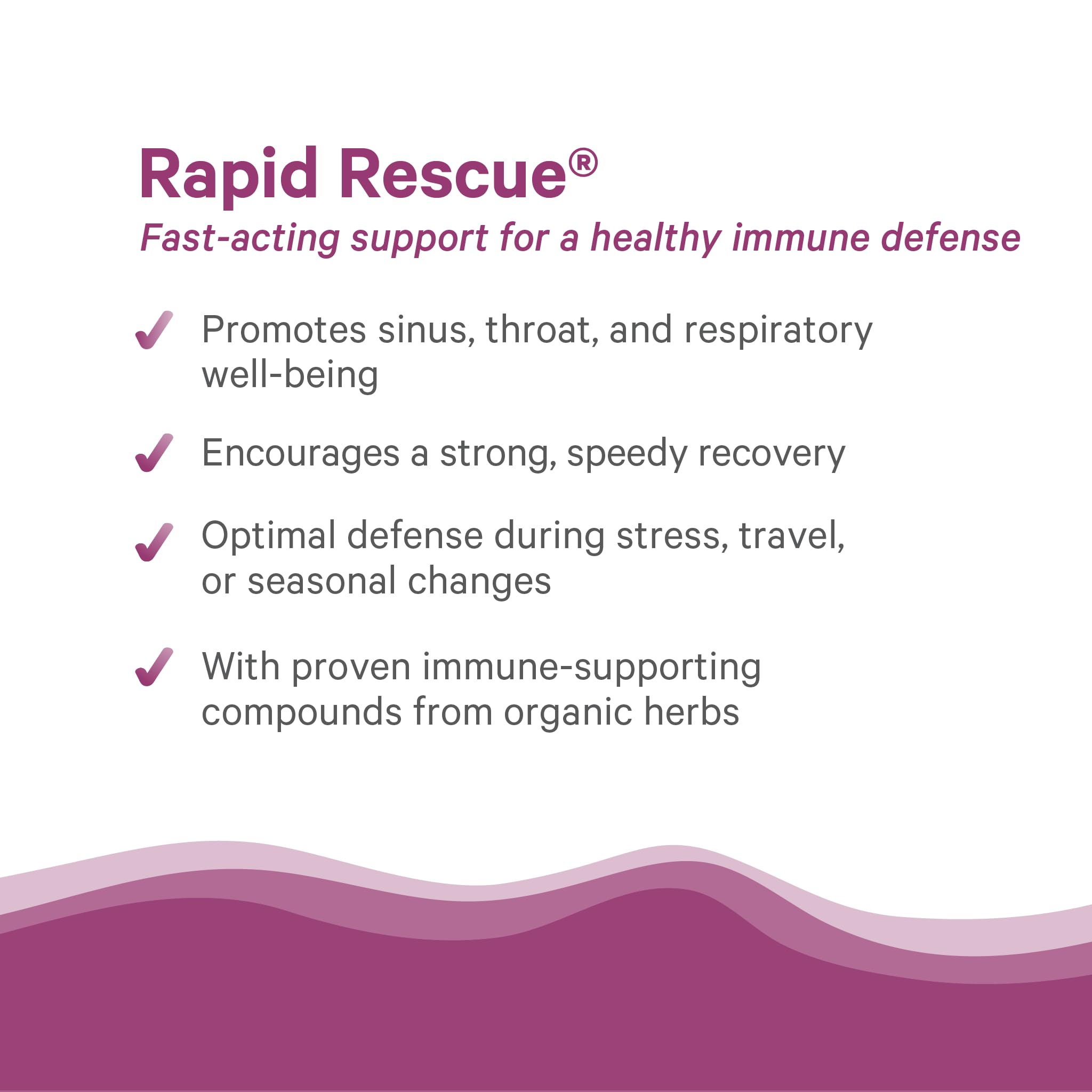 PURE SYNERGY Rapid Rescue ingredients panel featuring echinacea and elderberry