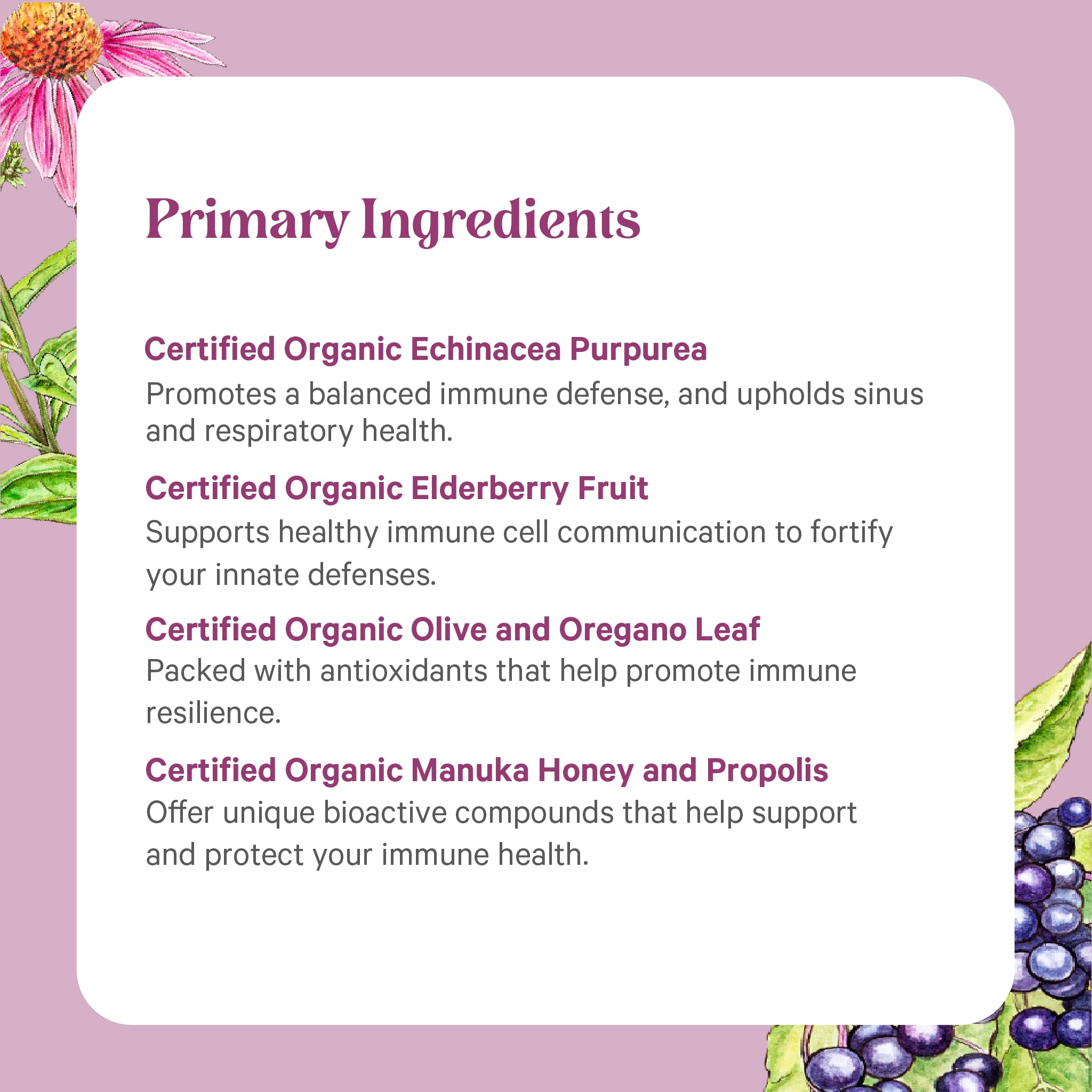 Manuka honey and herbal blend components in Rapid Rescue