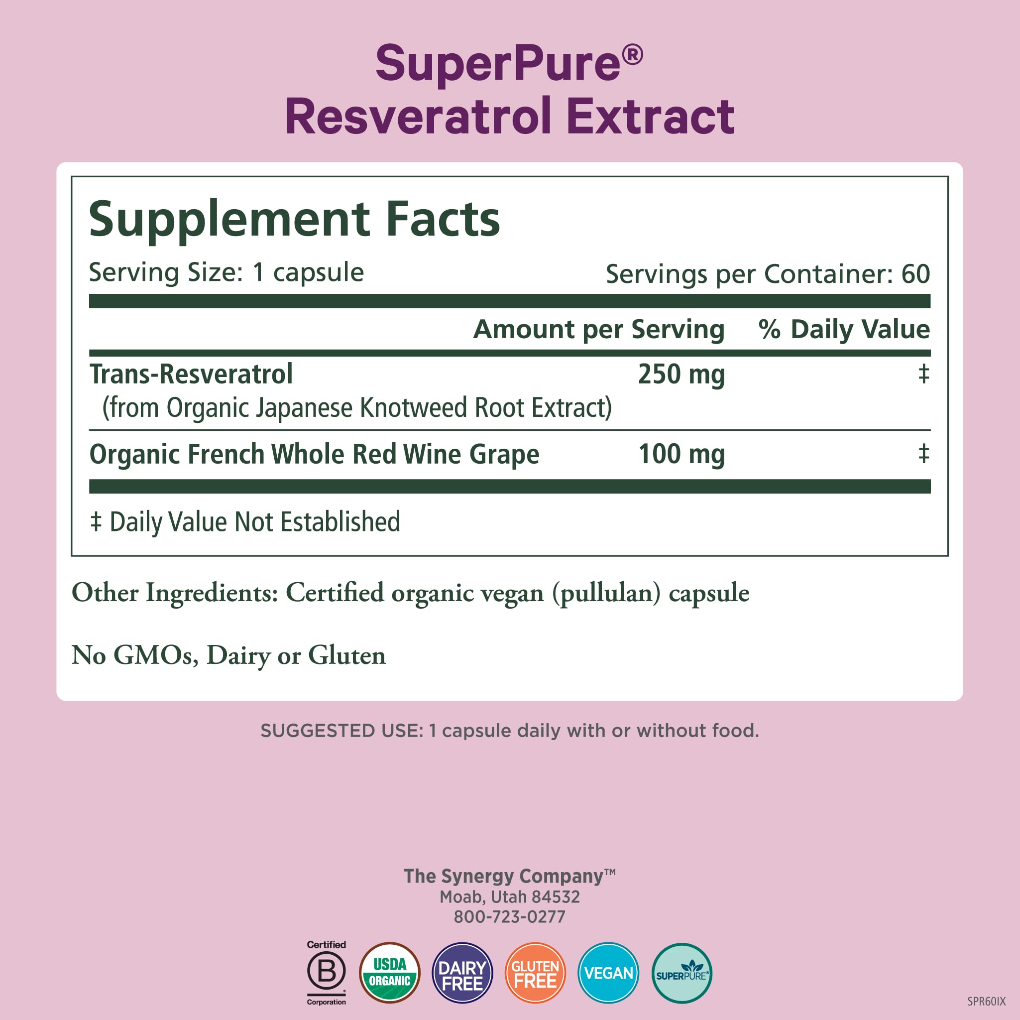 Pouring Pure Synergy SuperPure bottle showing easy daily dosing