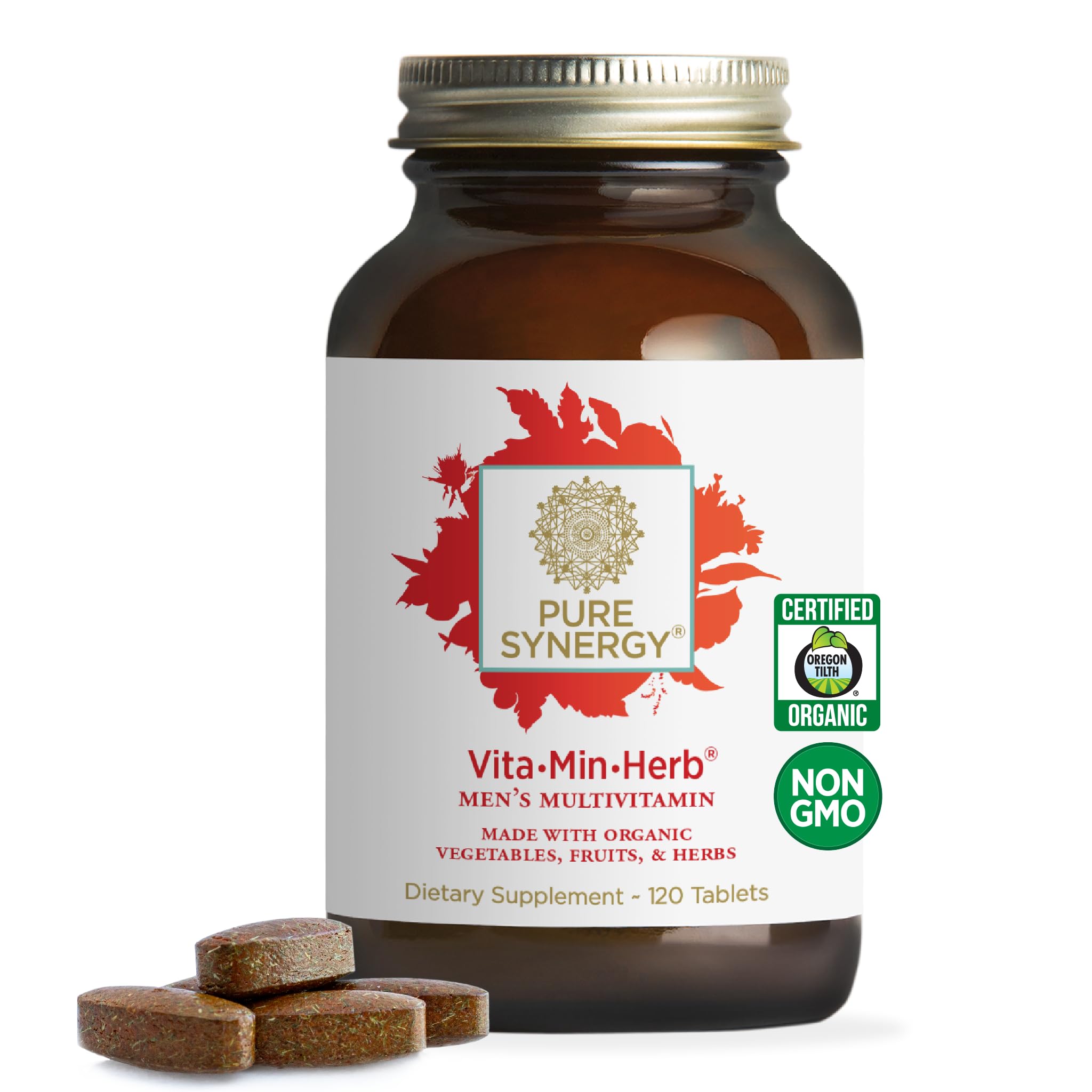 PURE SYNERGY Vita·Min·Herb for Men tablets close-up for daily energy support