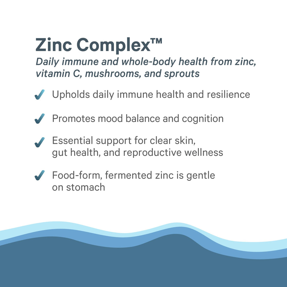 Pure Synergy Zinc Complex acerola vitamin C in action, bright immune-boosting imagery.