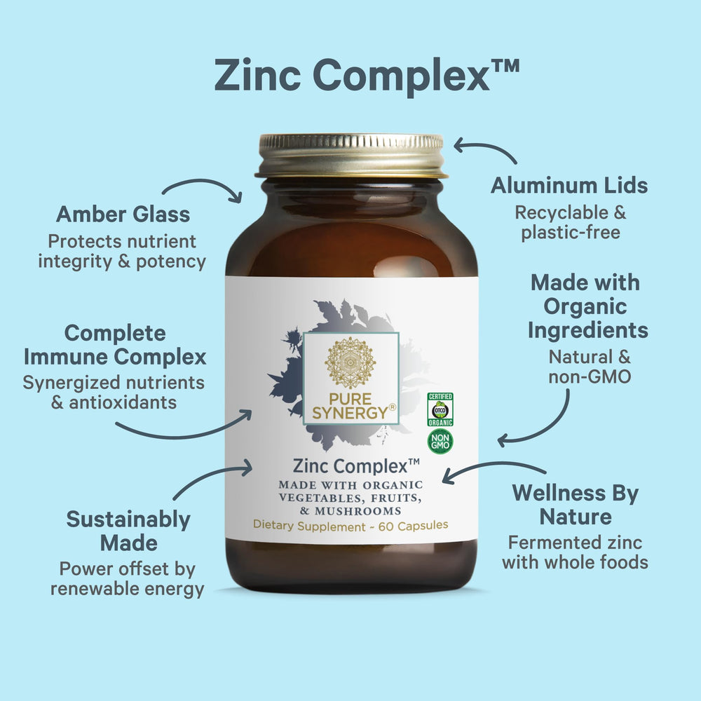 Pure Synergy Zinc Complex organic cofactors highlighted for natural plant support.