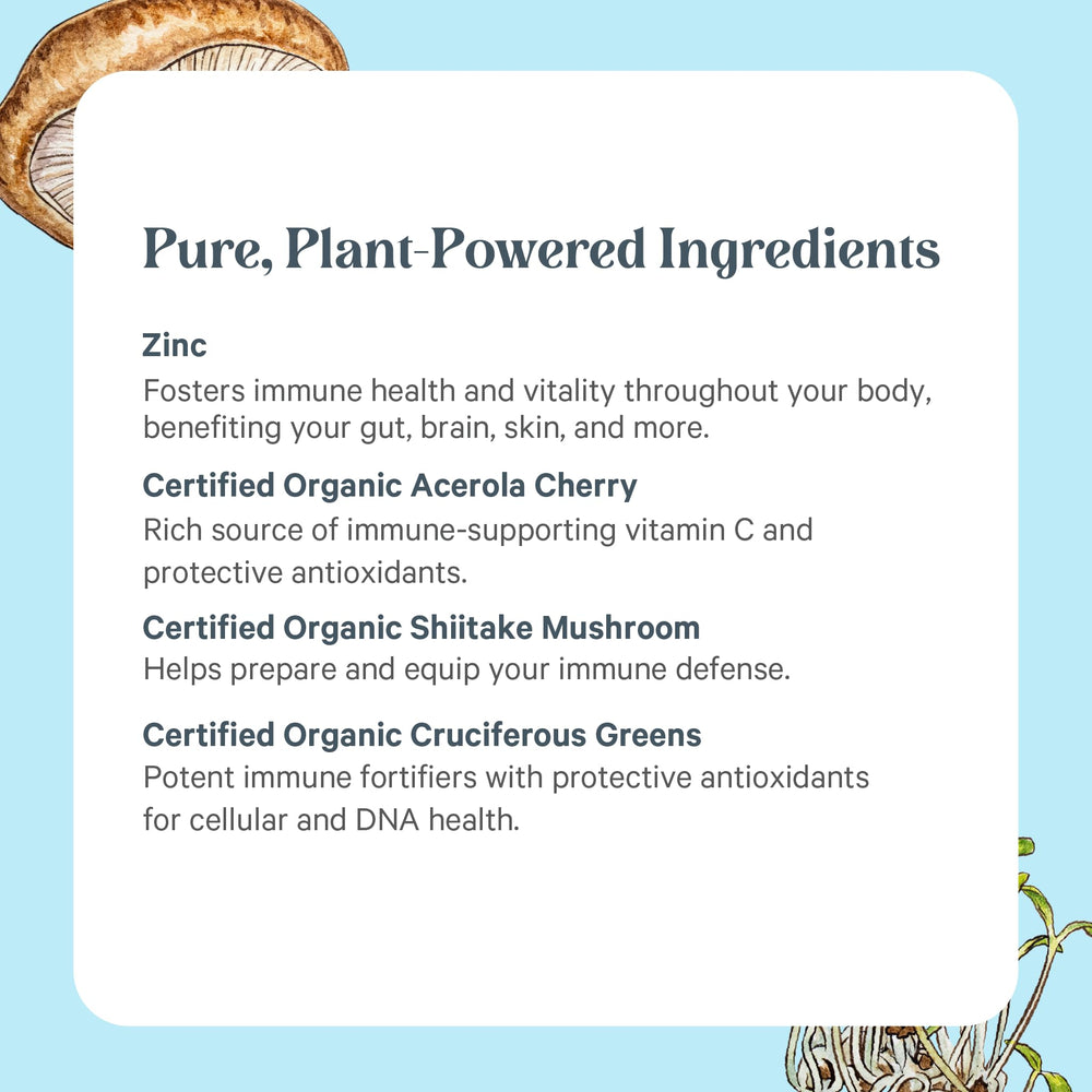 Pure Synergy Zinc Complex USA-made seal visible, trusted quality.
