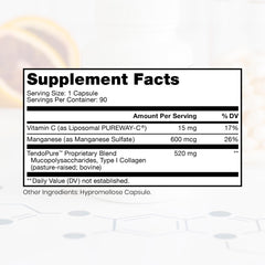 Pure Therapro Rx Acute Injury capsules close-up focusing on collagen ingredients