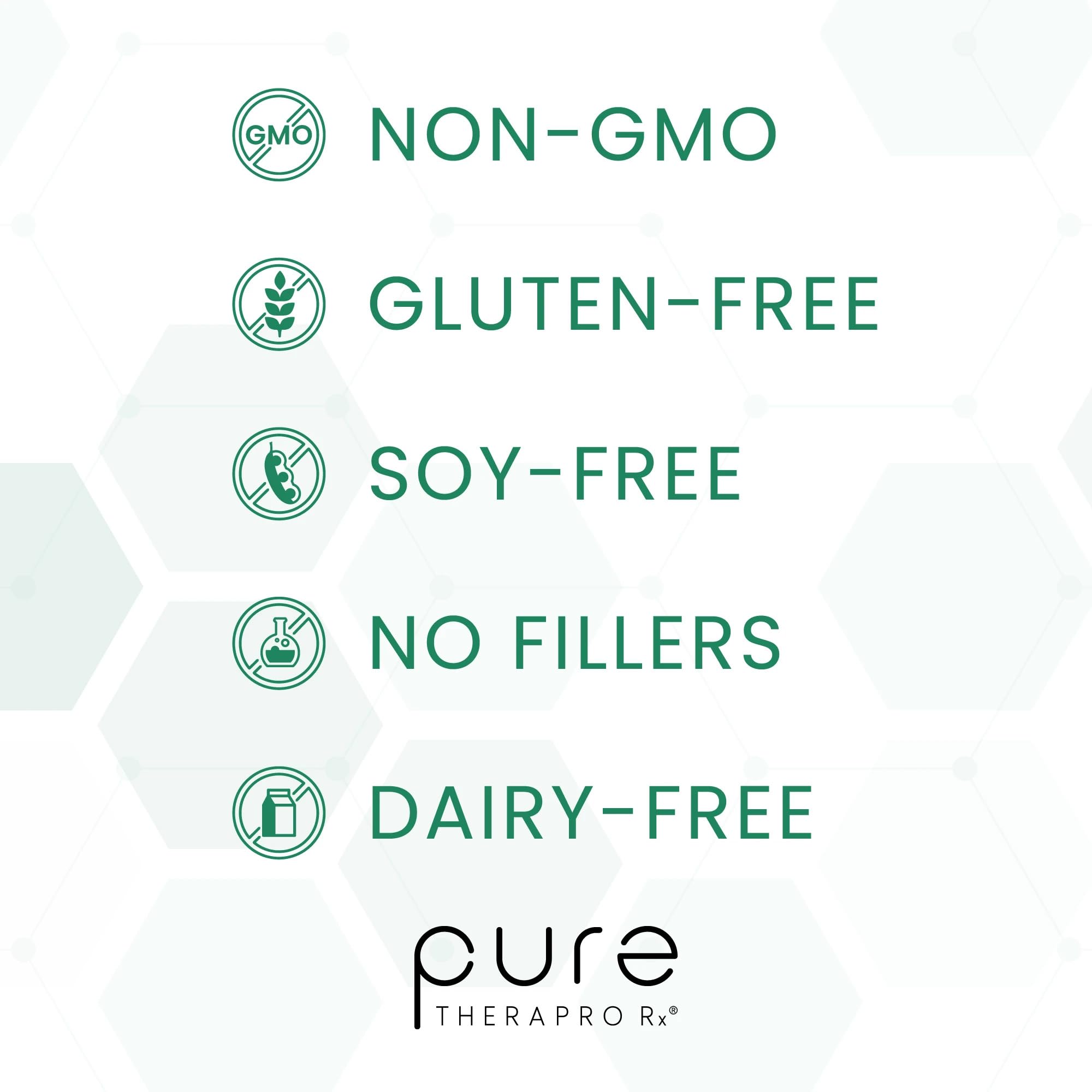 Pure Therapro Rx Acute Injury ingredients panel with hydrolyzed collagen and vitamin C