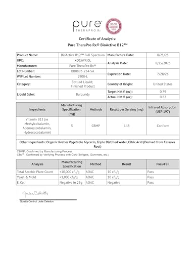 Ingredient panel showing methylcobalamin and adenosylcobalamin