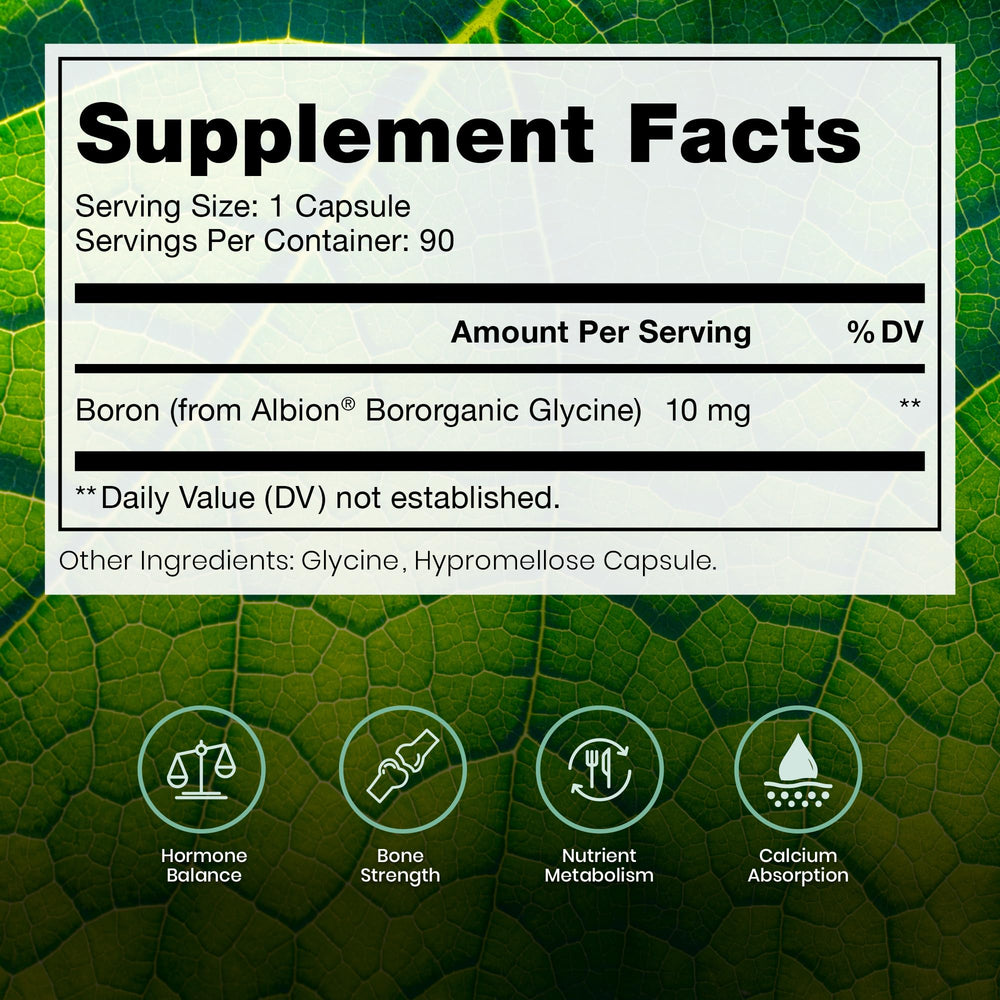 Pure TheraPro Rx capsules showing Bororganic Glycinate for absorption.