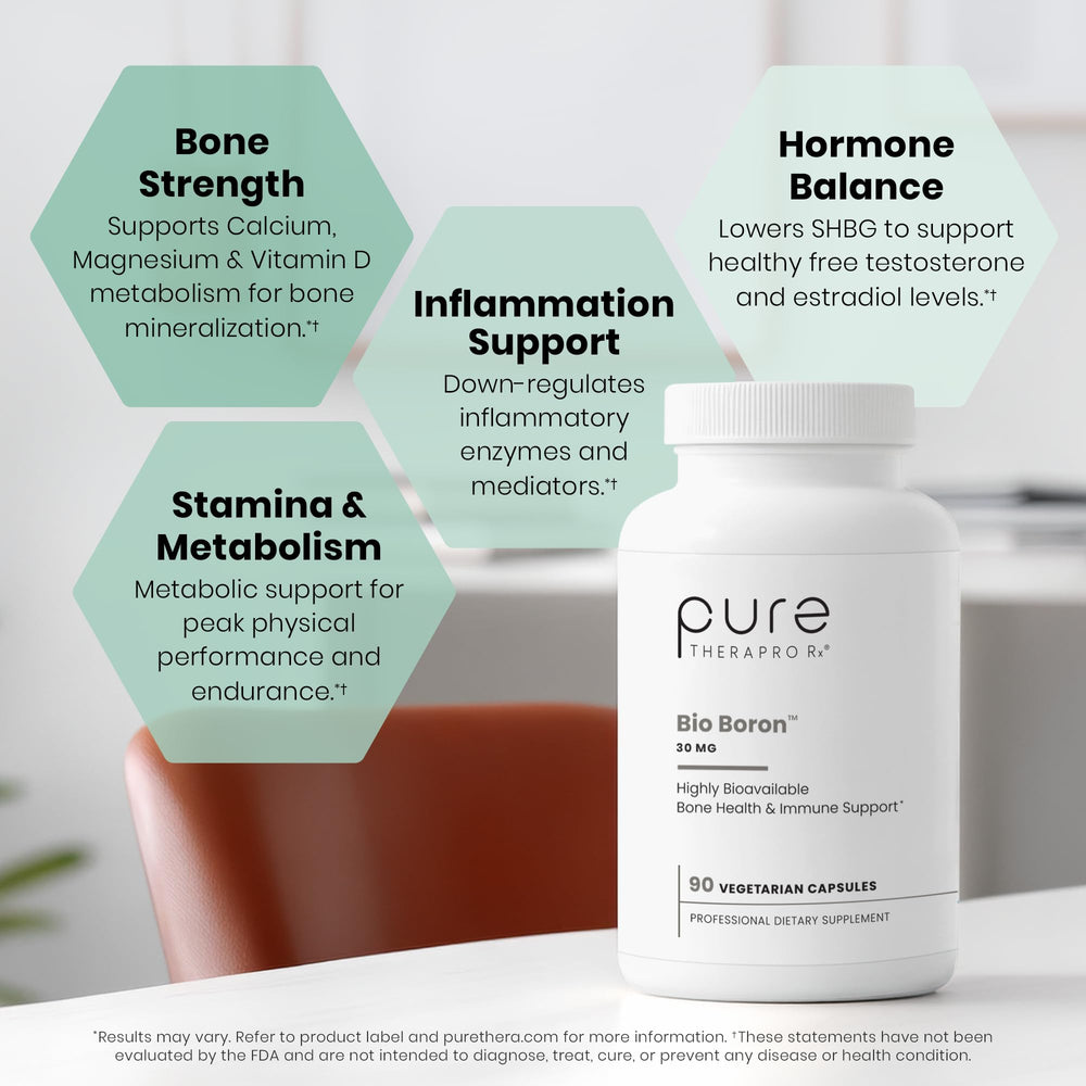 Bio Boron bottle label on Pure TheraPro Rx product.