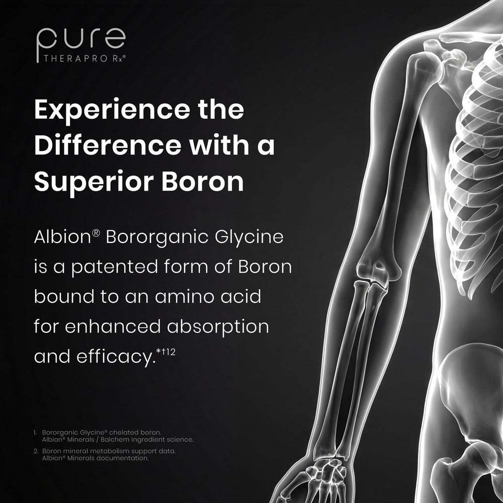 Detail of Bororganic Glycinate capsule highlighting advanced mineral form.