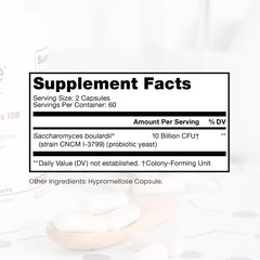 Label on Pure TheraPro Rx Saccharomyces Boulardii bottle showing CNCM I-3799