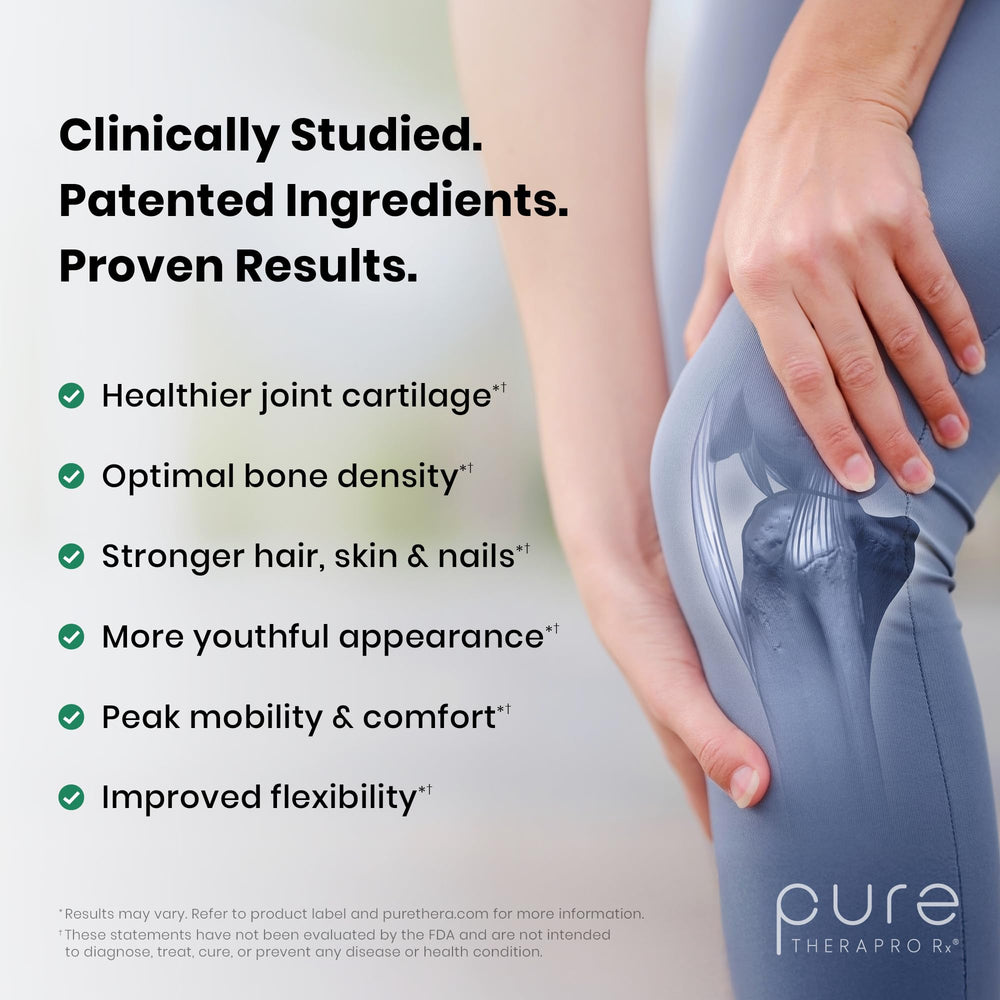Patented TriActive peptides highlighted on Pure Therapro Rx Collagen Plus jar