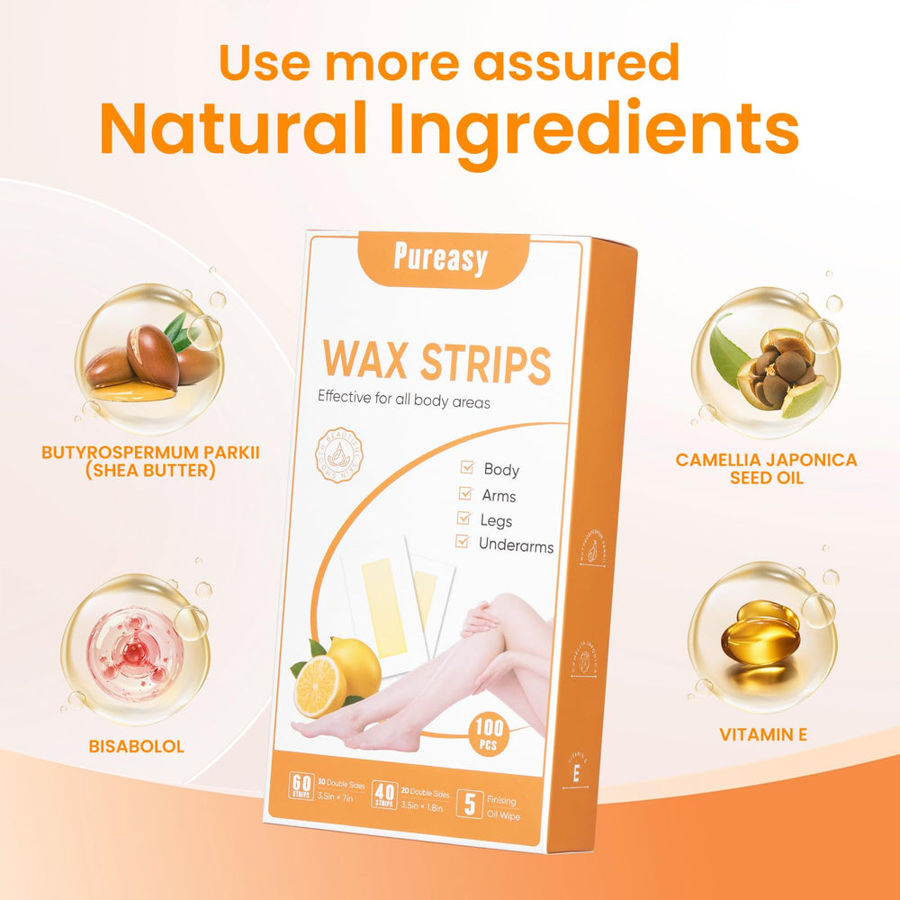 Pureasy calming oil wipes soothe skin and remove residue after waxing
