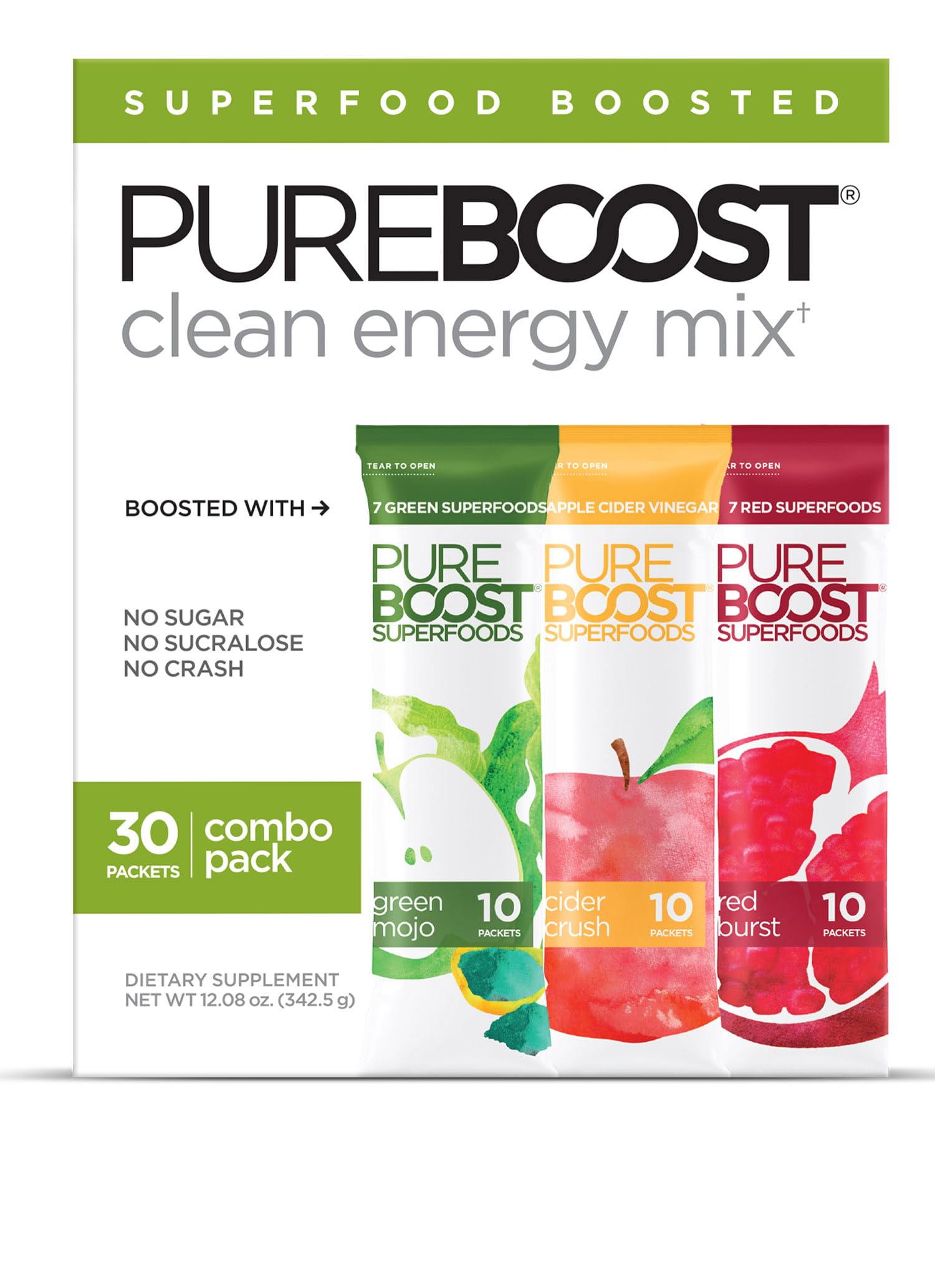 Pureboost Green Mojo packet delivers a clean energy lift.