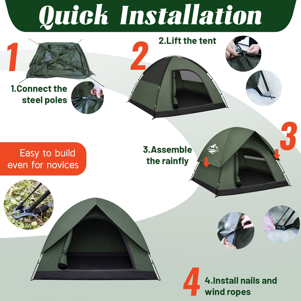 Dual zippers on Purebox tent allow easy entry from inside or outside.