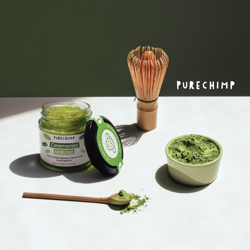 PureChimp pancakes with ceremonial matcha offer elegant breakfast inspiration.