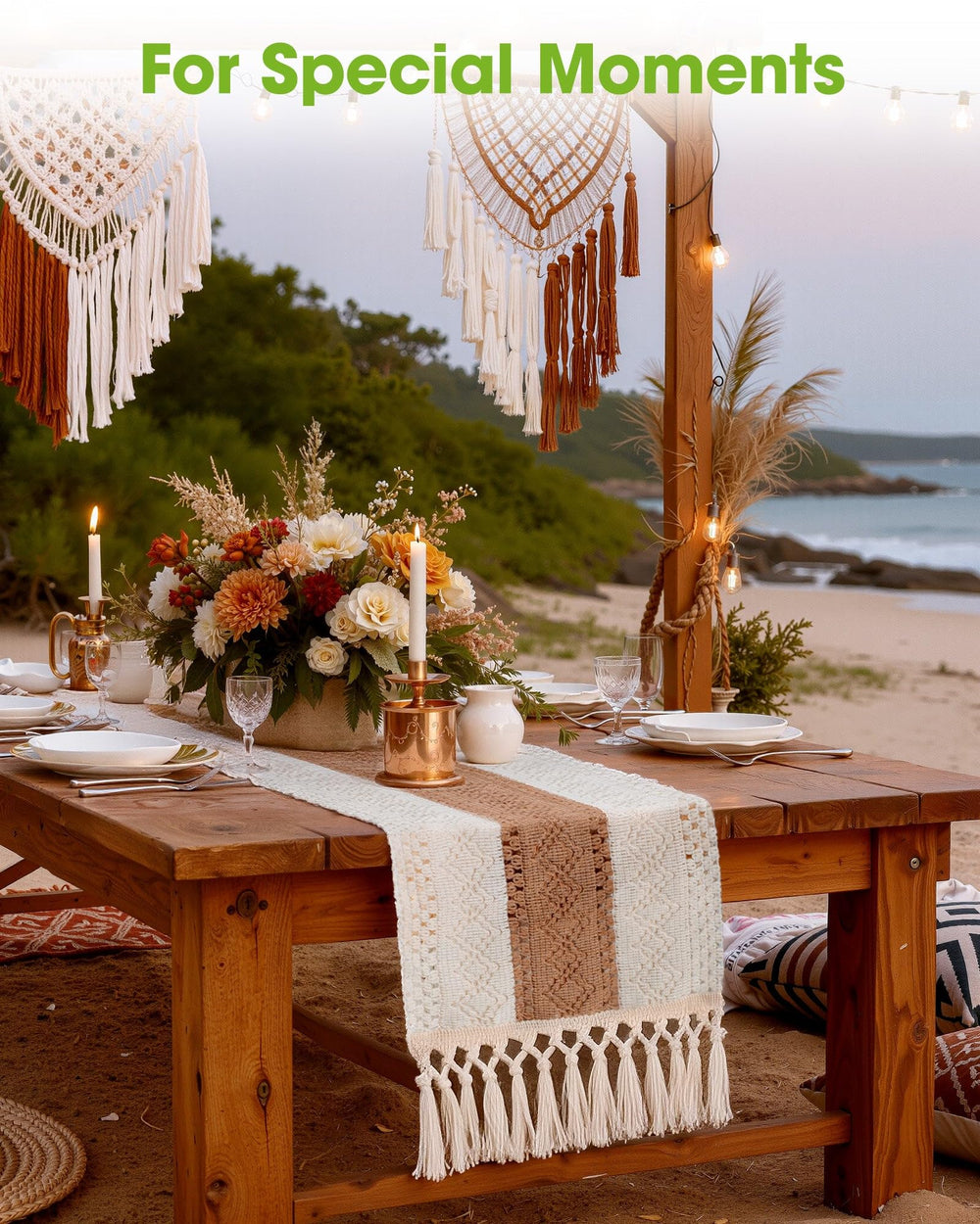 72 inch length provides balanced overhang on long tables