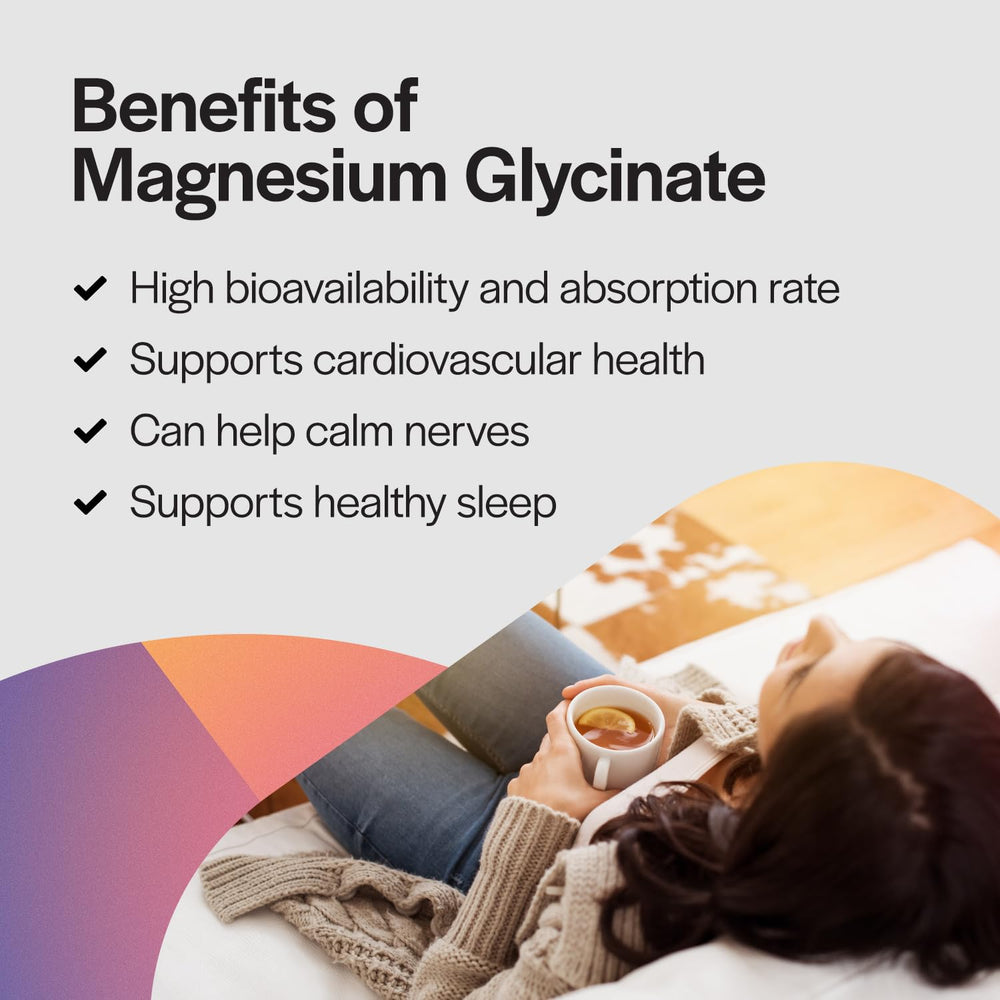 PureFormulas magnesium glycinate night-relaxation, bottle image highlighting potential sleep support.
