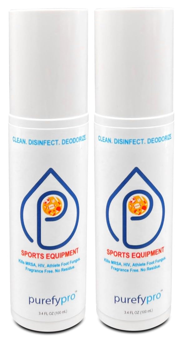 Purefypro spray bottle front for quick gym gear sanitation.