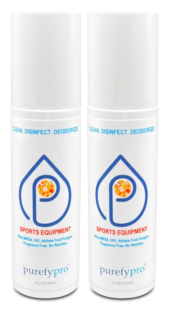 Purefypro spray bottle disinfecting gym gear quickly.