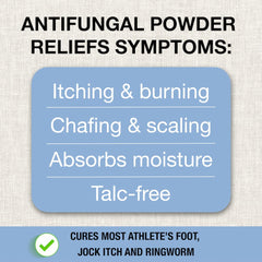 Puregen Labs Antifungal Powder hands applying powder to skin for easy use.