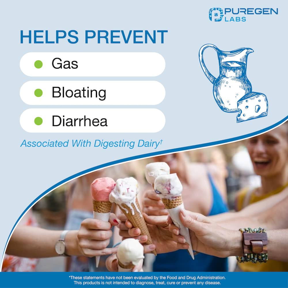 Puregen Labs Dairy Relief packaging front highlights trusted formula for lactose-aware shoppers.