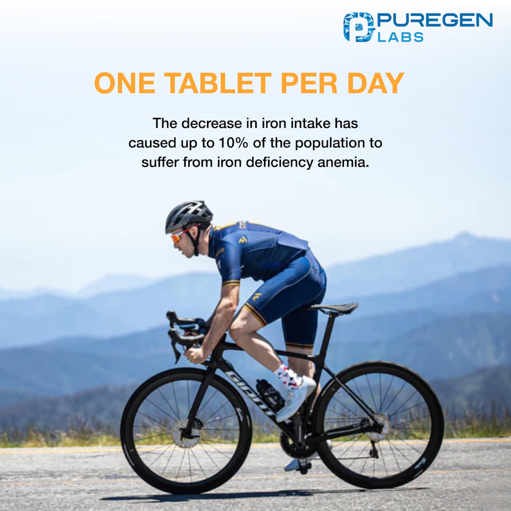 Puregen Labs Ferrous Sulfate produced in USA stamp signals quality.