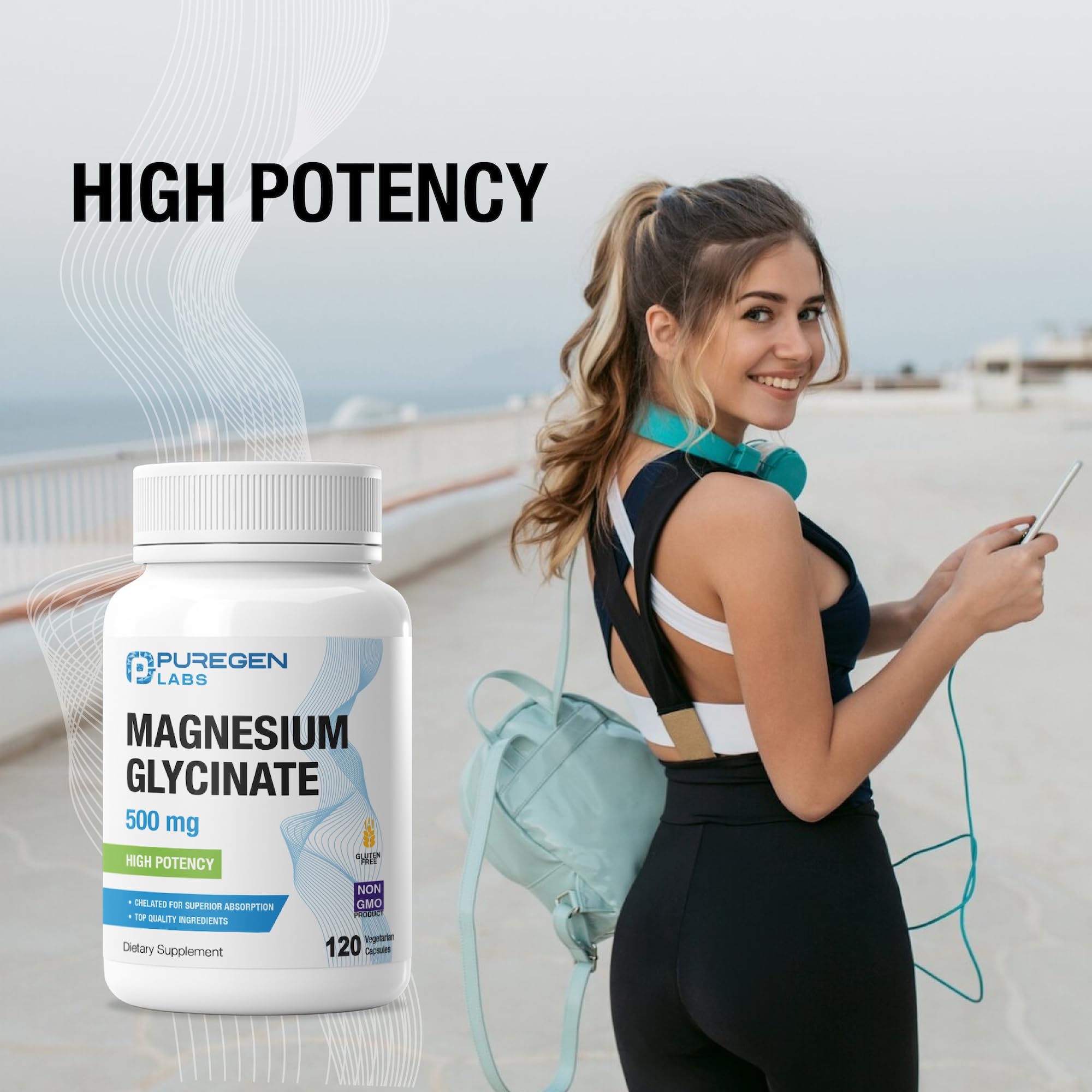 Puregen Labs label nutrition panel highlights chelated absorption