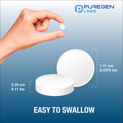 Puregen Labs magnesium oxide capsules close-up highlighting easy-to-swallow form.