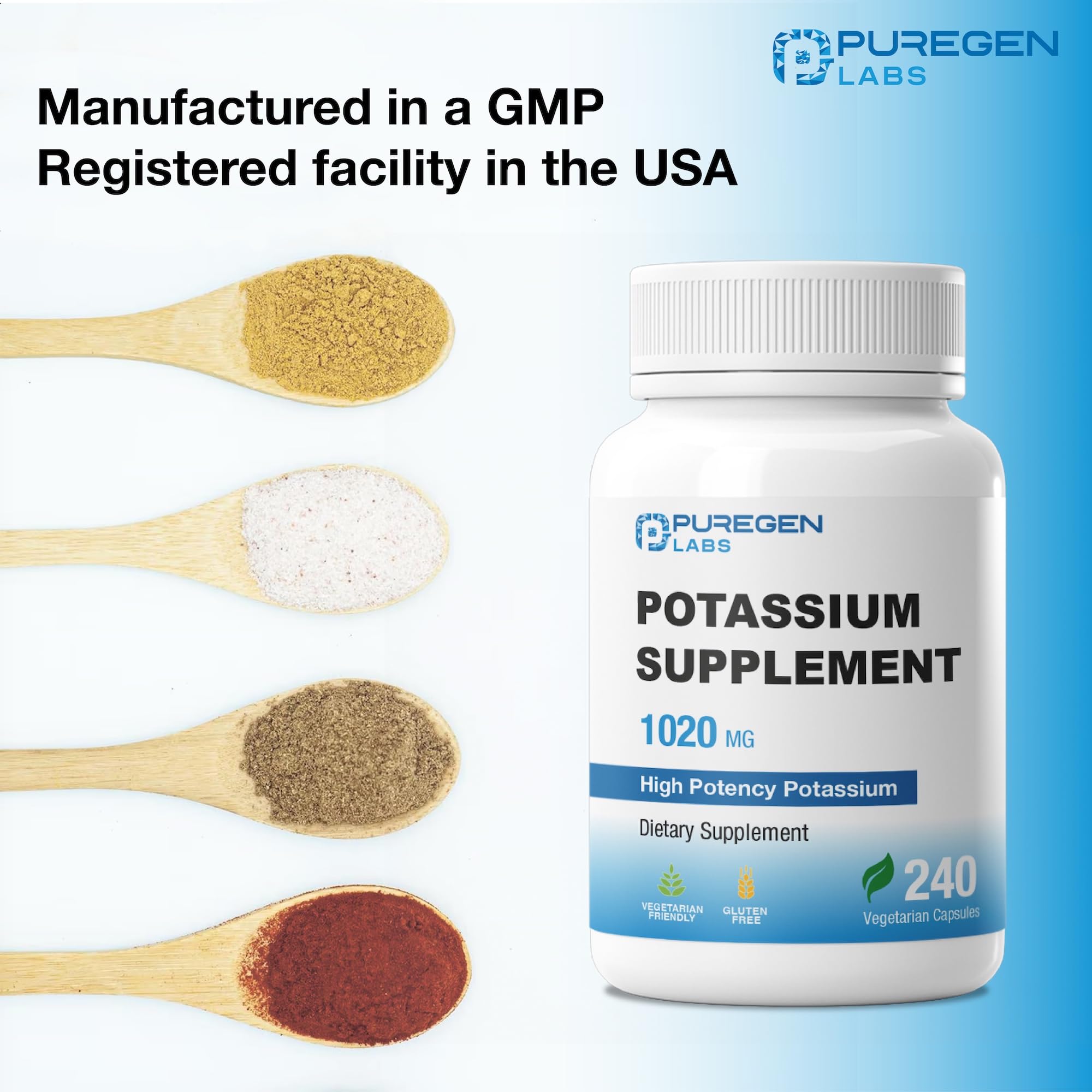 Puregen Labs potassium bicarbonate daily-use scene suggests a simple routine.