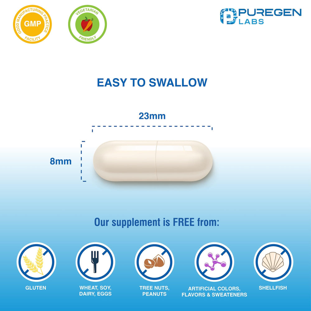 Puregen Labs potassium bicarbonate packaging box beside the bottle on a desk.