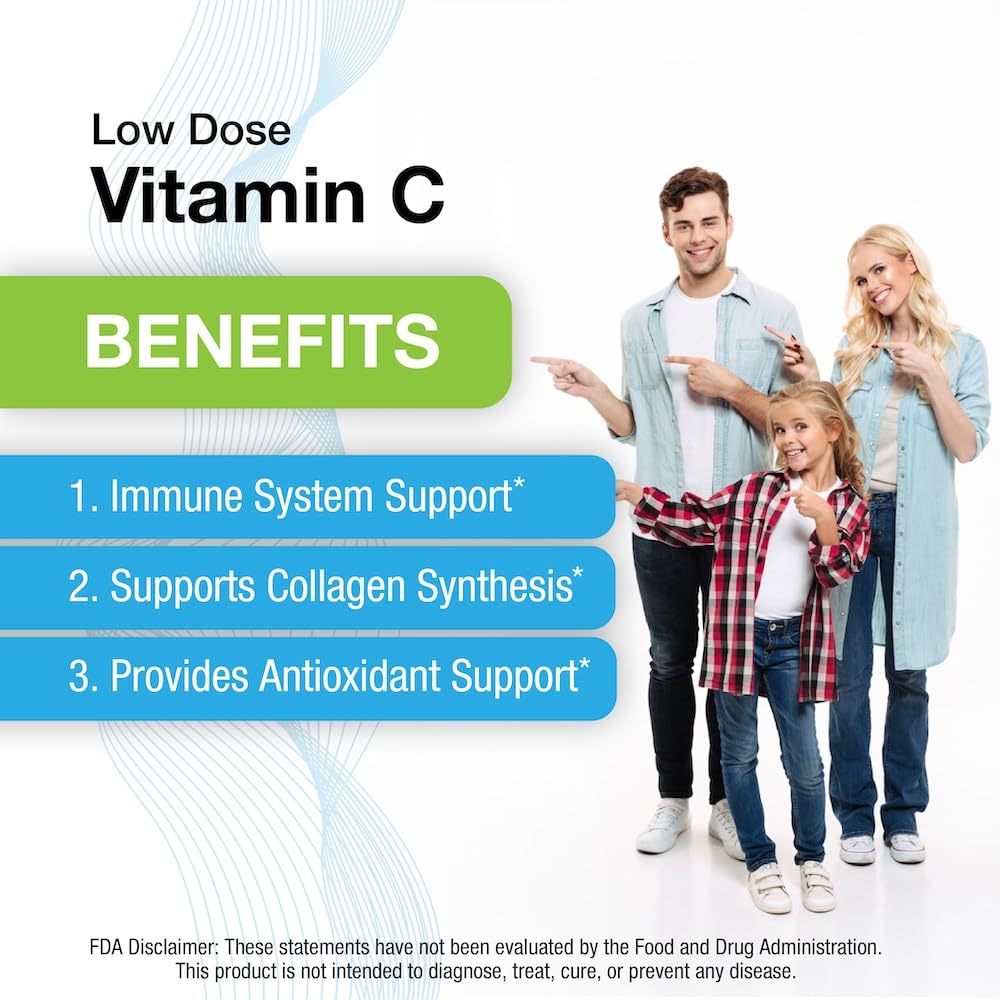 Puregen Labs Vitamin C 250mg tablets in bottle count for easy daily maintenance