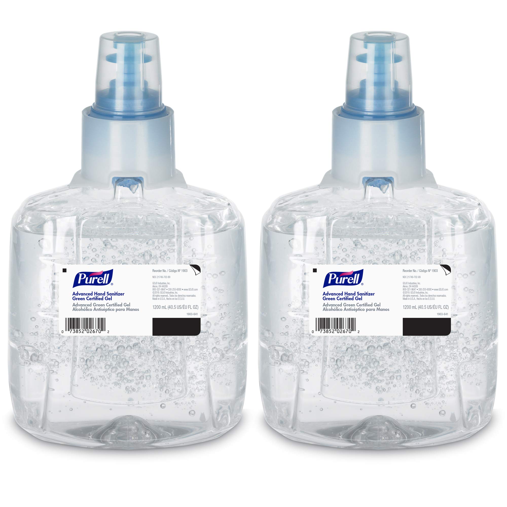 Purell Advanced Green Certified hand sanitizer gel refill 1200 ml for busy workplaces.