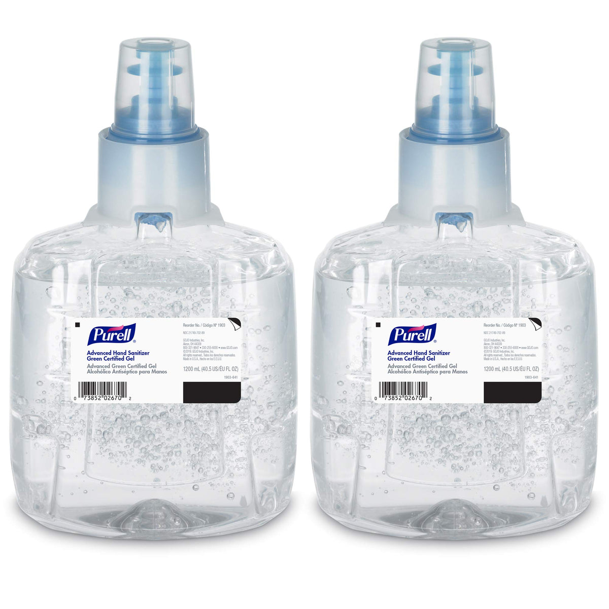 Purell Advanced Green Certified hand sanitizer gel refill 1200 ml for busy workplaces.
