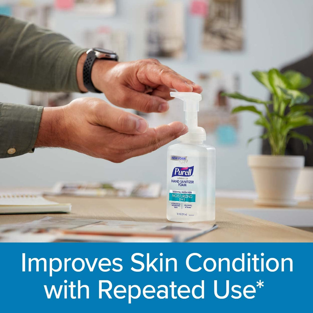 Office desk setup with Purell Advanced 2in1 for on-demand germ defense