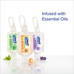 Purell Advanced Mint bottle emphasizing refreshing scent and quick germ kill on the go.