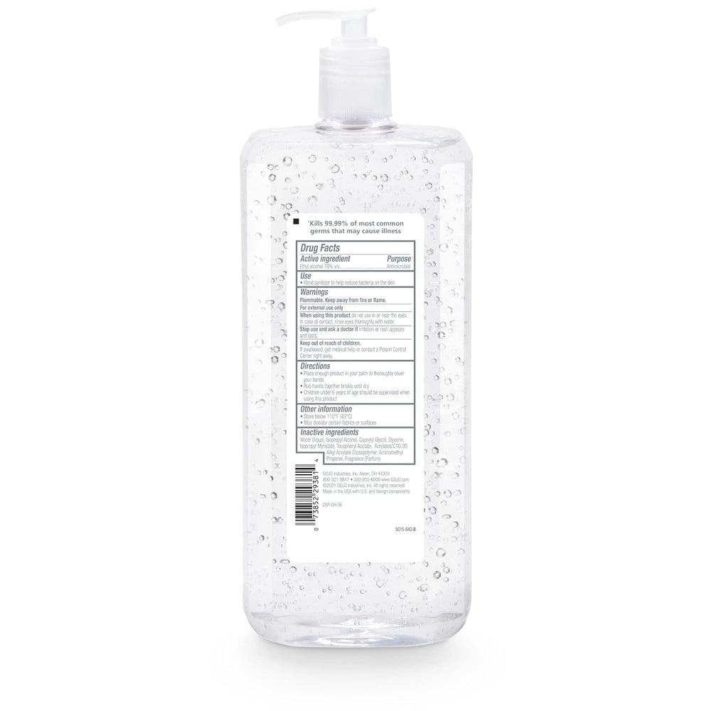 Purell advanced hand sanitizer label closeup for quick access