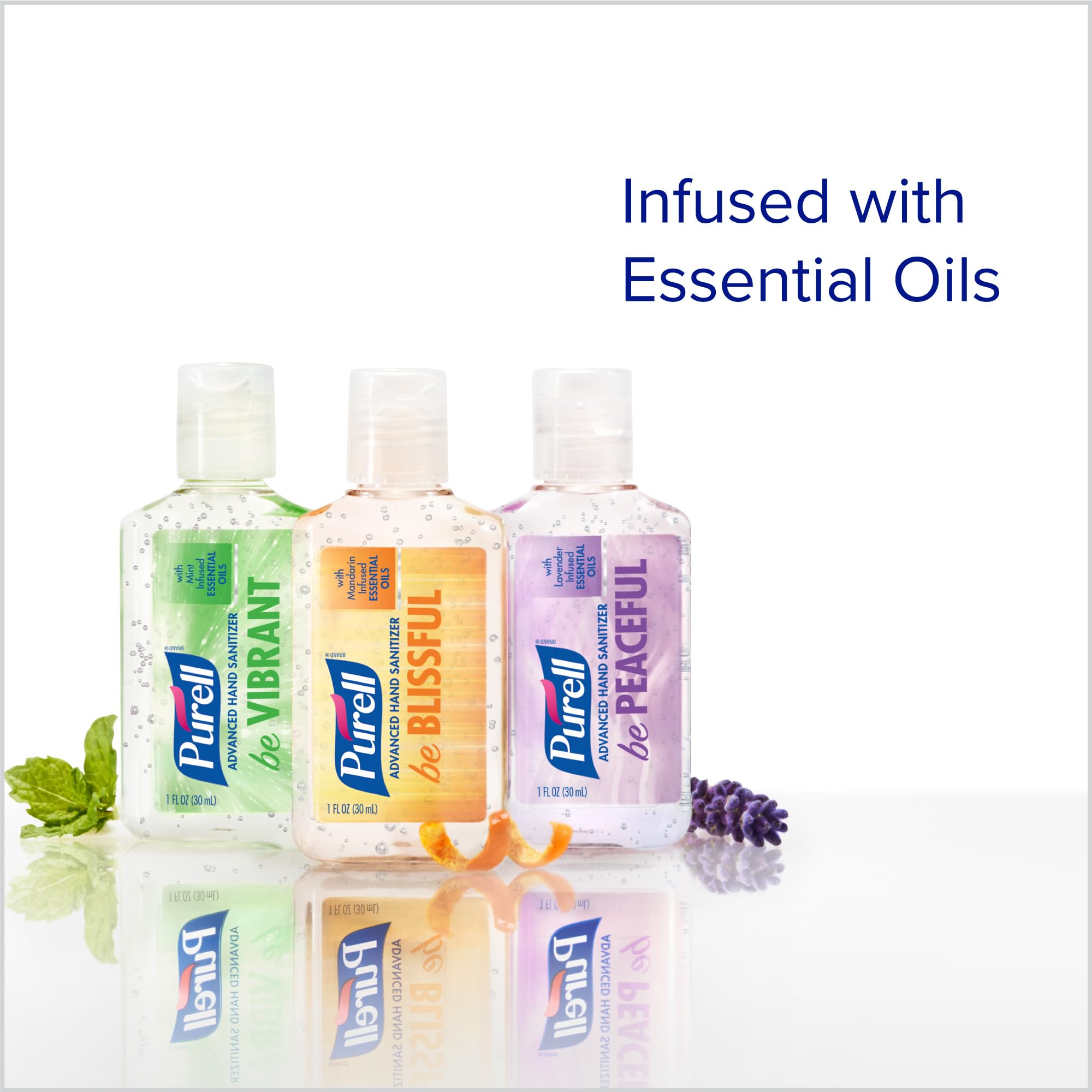 Purell Advanced Mint 1oz bottle, refreshing scent and skin-friendly formula