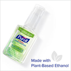 EcoLogo-certified Purell Naturals with plant-based alcohol and essential oils.