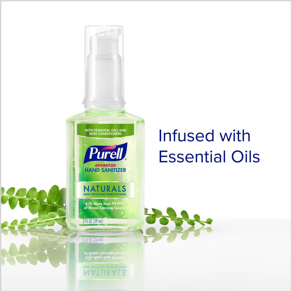 Purell Naturals sanitizer with skin conditioners for comfortable hands.