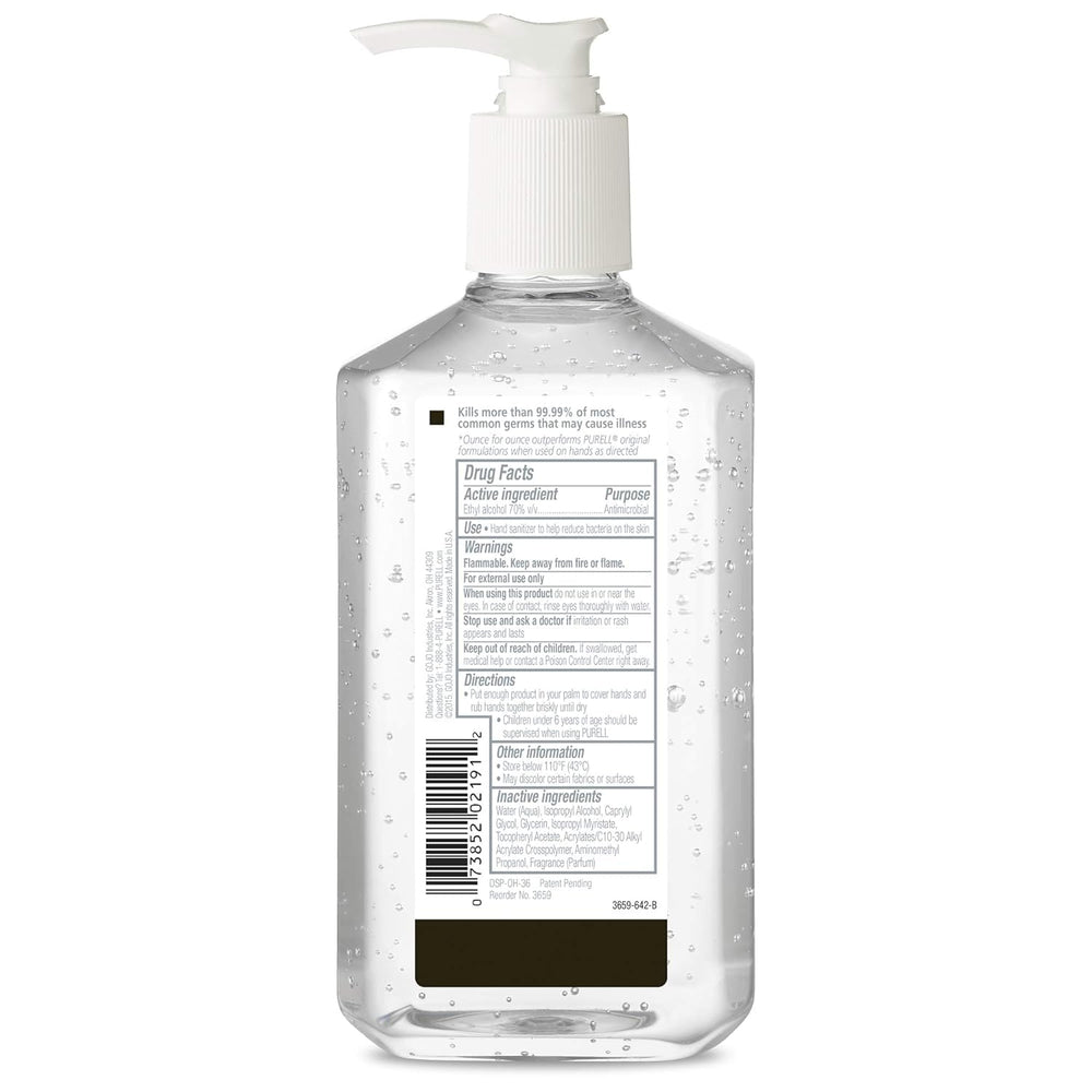 Purell Advanced Hand Sanitizer Gel evaporates quickly for convenient sanitizing.