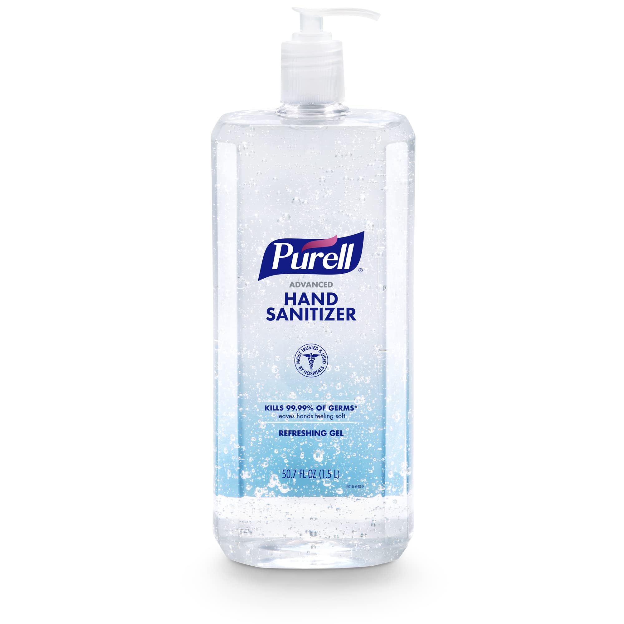 Purell Advanced Hand Sanitizer Refreshing Gel 1.5L pump bottle for high-traffic spaces