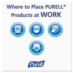 Purell Advanced Hand Sanitizer Refreshing Gel placed in a reception area to welcome guests