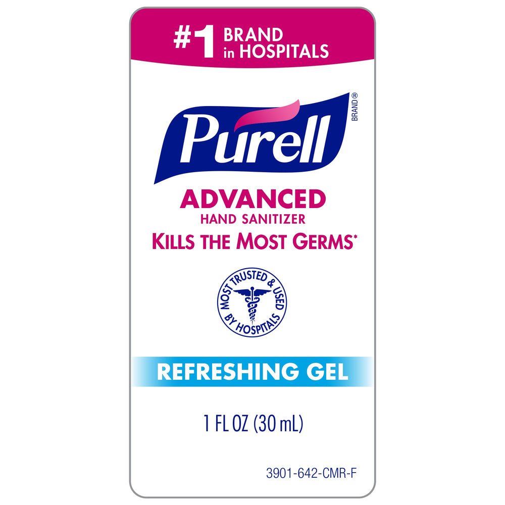 Product lineup of Purell Advanced Hand Sanitizer Refreshing Gel 36-pack display for offices