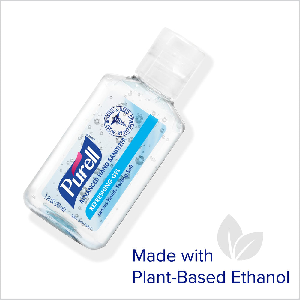 Purell Advanced Hand Sanitizer refreshing gel bottle in gym bag for convenient sanitizing