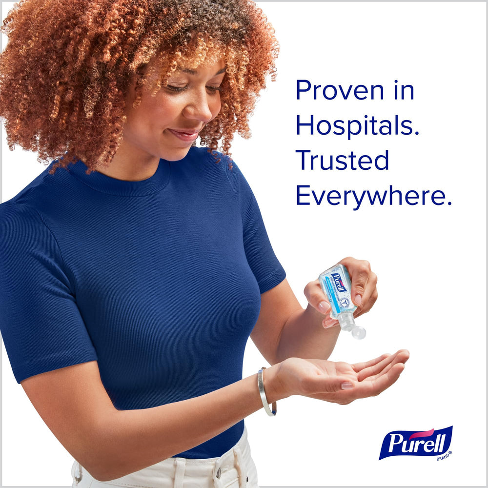Purell Advanced Hand Sanitizer refreshing gel pack of 72 bottles highlights value and portability for families