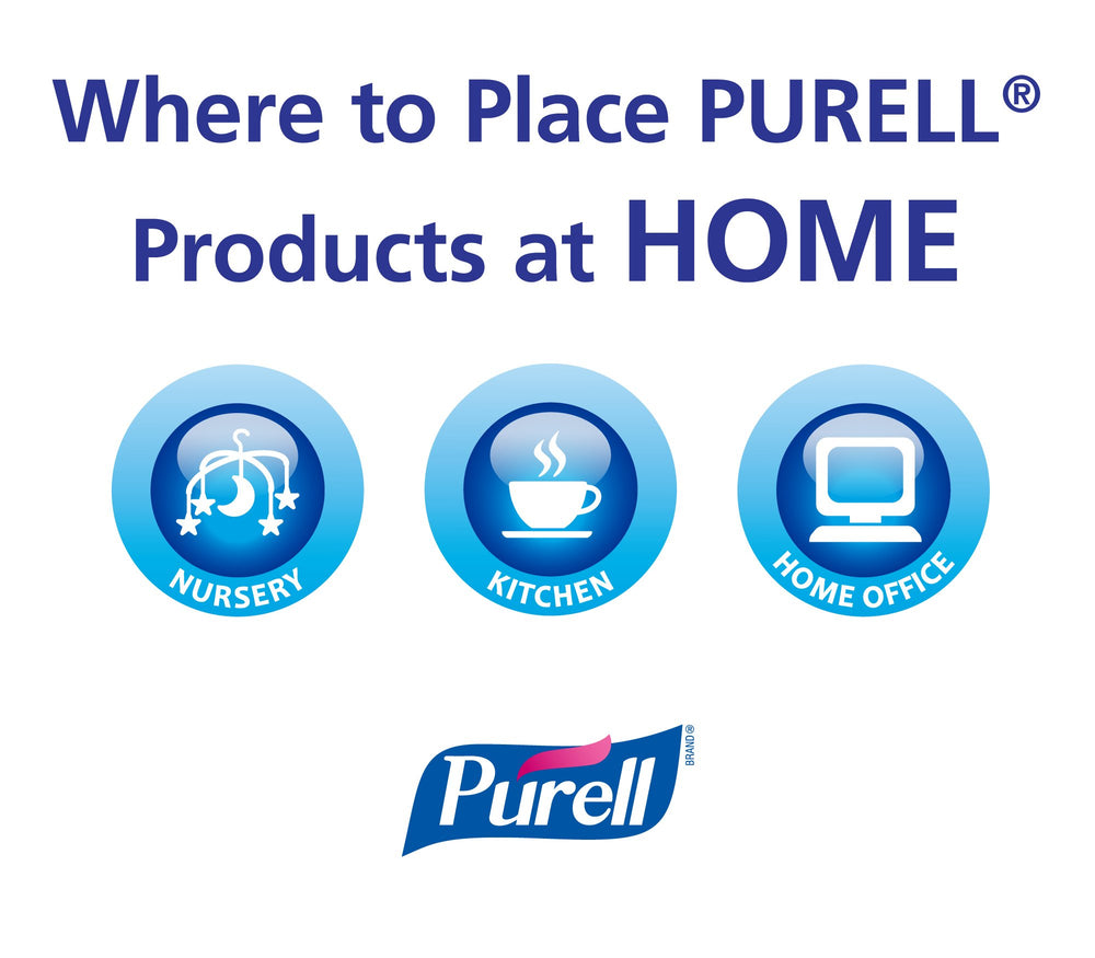PURELL Advanced Hand Sanitizer Soothing Gel pack of 4 sits on a desk.