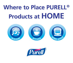 PURELL Advanced Hand Sanitizer Soothing Gel pack of 4 sits on a desk.